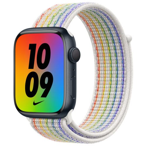 Apple Watch Series 7 Midnight Aluminum Case with Nike Sport Loop - Pride Edition - 45mm