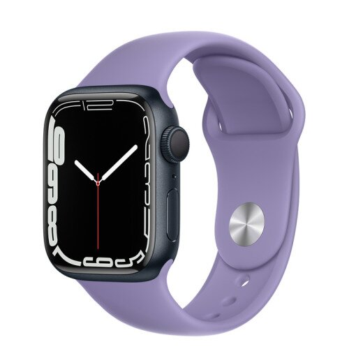 Apple Watch Series 7 Midnight Aluminum Case with Sport Band - English Lavender - 41mm