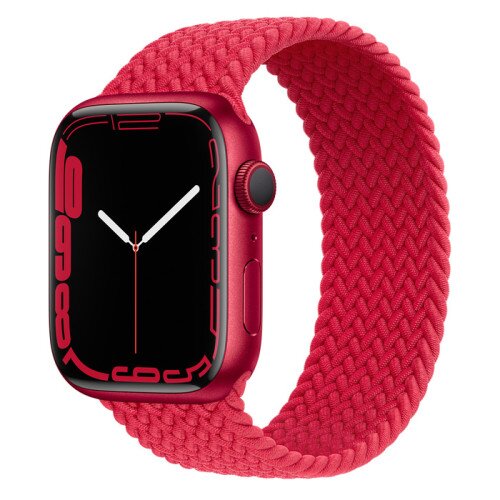 Apple Watch Series 7 Product Red Aluminum Case with Braided Solo Loop - 45mm - 12