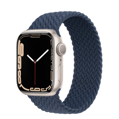 Apple Watch Series 7 Starlight Aluminum Case with Braided Solo Loop - Abyss Blue - 41mm - 8