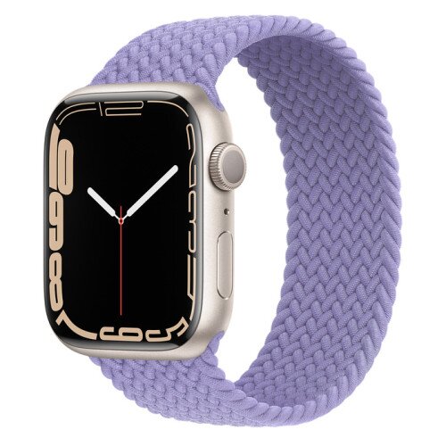 Apple Watch Series 7 Starlight Aluminum Case with Braided Solo Loop - English Lavender - 45mm - 8