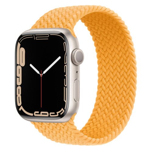 Apple Watch Series 7 Starlight Aluminum Case with Braided Solo Loop - Maize - 45mm - 8