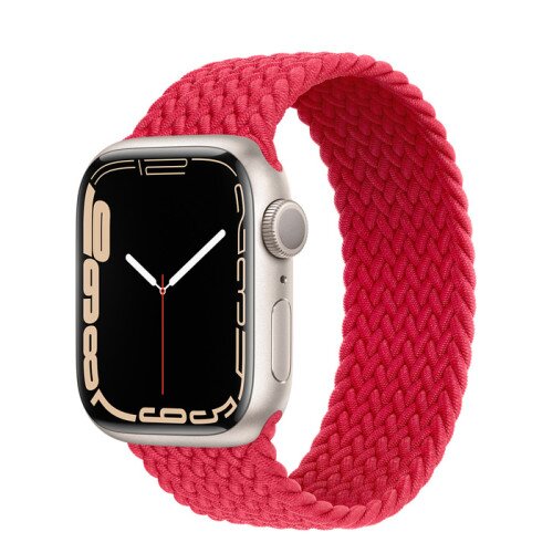 Apple Watch Series 7 Starlight Aluminum Case with Braided Solo Loop - Product Red - 41mm - 8