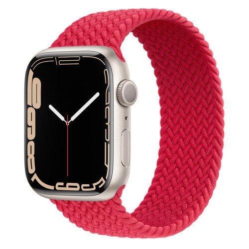 Apple Watch Series 7 Starlight Aluminum Case with Braided Solo Loop - Product Red - 45mm - 10