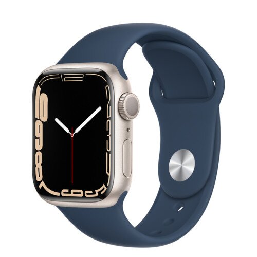 Apple Watch Series 7 Starlight Aluminum Case with Sport Band - Midnight - 41mm