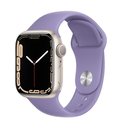 Apple Watch Series 7 Starlight Aluminum Case with Sport Band - English Lavender - 41mm
