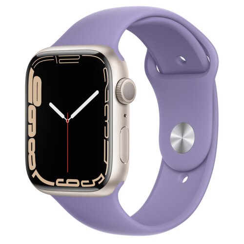 Apple Watch Series 7 Starlight Aluminum Case with Sport Band - English Lavender - 45mm