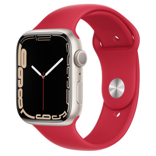 Apple Watch Series 7 Starlight Aluminum Case with Sport Band - Product Red - 45mm