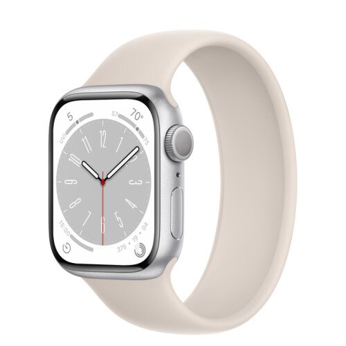 Apple Watch Series 8 - 41mm Silver Aluminum Case with Starlight Solo Loop - Size-8