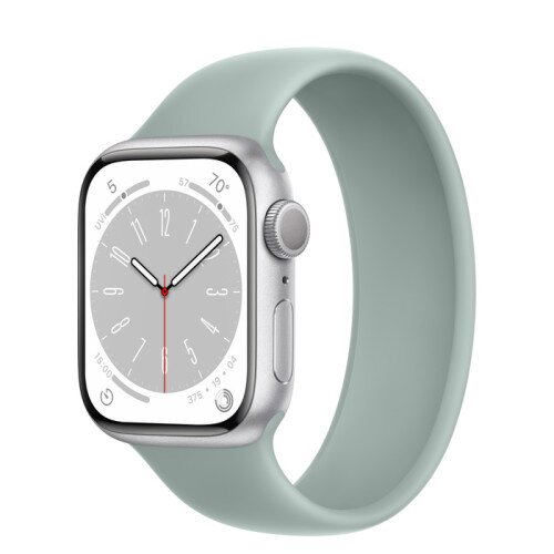 Apple Watch Series 8 - 41mm Silver Aluminum Case with Succulent Solo Loop - Size-9