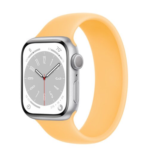 Apple Watch Series 8 - 41mm Silver Aluminum Case with Sunglow Solo Loop - Size-5