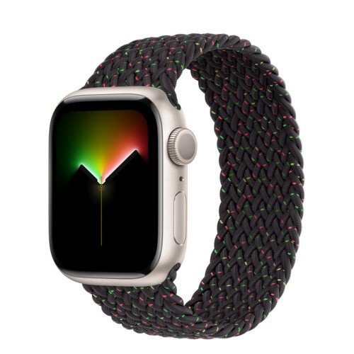 Apple Watch Series 8 - 41mm Starlight Aluminum Case with Black Unity Braided Solo Loop - Size-4