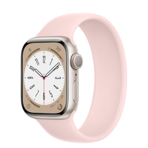 Apple Watch Series 8 - 41mm Starlight Aluminum Case with Chalk Pink Solo Loop - Size-4