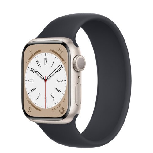 Apple Watch Series 8 - 41mm Starlight Aluminum Case with Midnight Solo Loop - Size-4