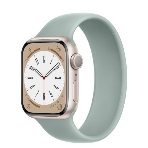 Apple Watch Series 8 - 41mm Starlight Aluminum Case with Succulent Solo Loop - Size-6