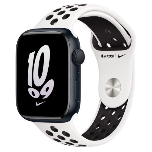 Apple Watch Series 8 - 45mm Midnight Aluminum Case with Summit White/Black Nike Sport Band - S/M