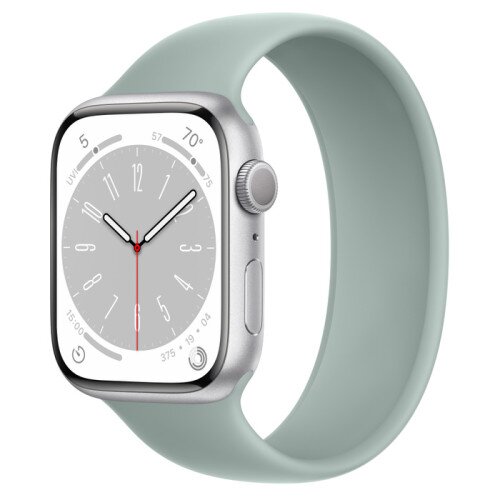 Apple Watch Series 8 - 45mm Silver Aluminum Case with Succulent Solo Loop - Size-11