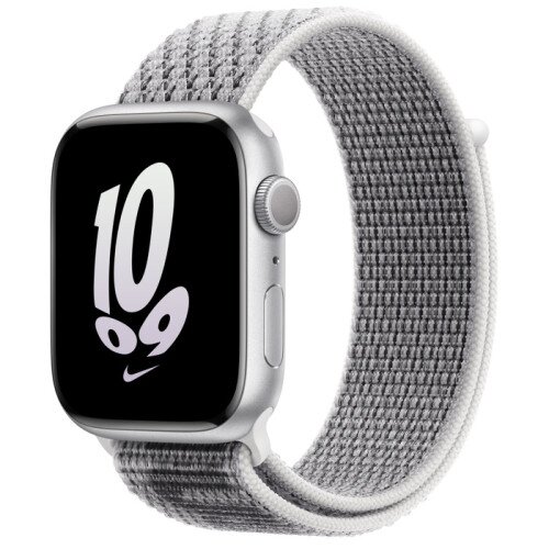 Apple Watch Series 8 - 45mm Silver Aluminum Case with Summit White/Black Nike Sport Loop