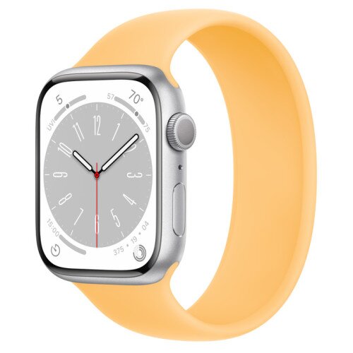 Apple Watch Series 8 - 45mm Silver Aluminum Case with Sunglow Solo Loop - Size-2