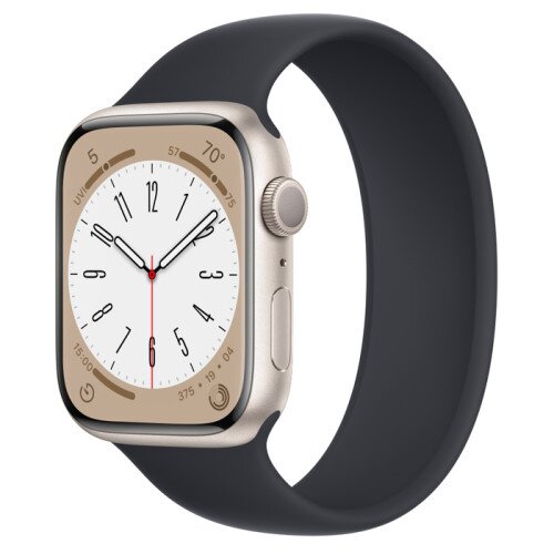 Apple Watch Series 8 - 45mm Starlight Aluminum Case with Midnight Solo Loop - Size-9
