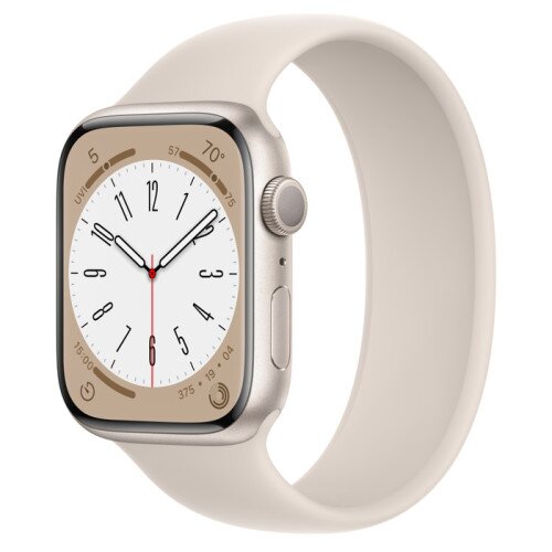 Apple Watch Series 8 - 45mm Starlight Aluminum Case with Starlight Solo Loop - Size-6