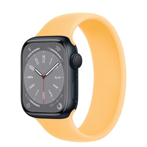 Apple Watch Series 8 - 41mm Midnight Aluminum Case with Sunglow Solo Loop - Size-4