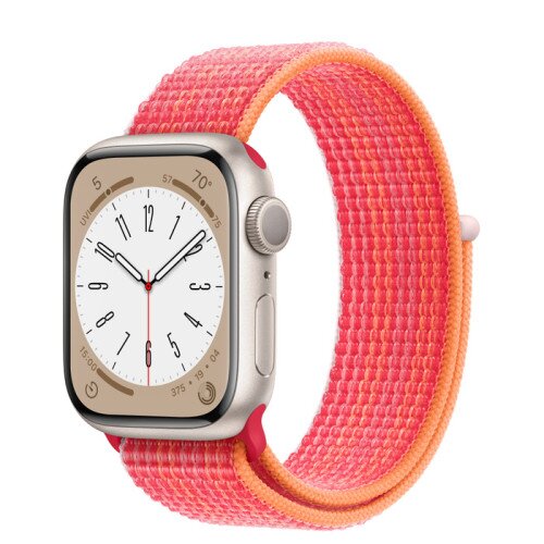 Apple Watch Series 8 Starlight Aluminum Case with Sport Loop - Product Red - 41mm