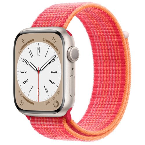 Apple Watch Series 8 Starlight Aluminum Case with Sport Loop - Product Red - 45mm