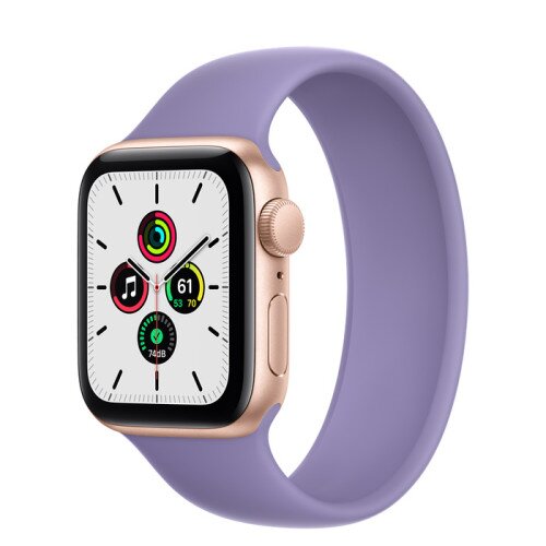 Apple Watch Series SE Gold Aluminum Case with Solo Loop - English Lavender - 40mm - 8