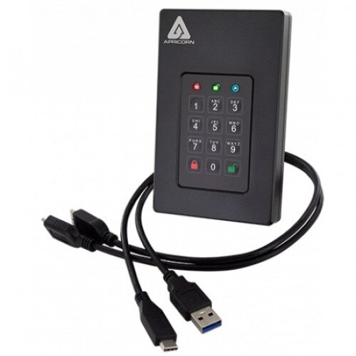 Apricorn Aegis Fortress L3 USB Portable External Hard Drive - 4TB