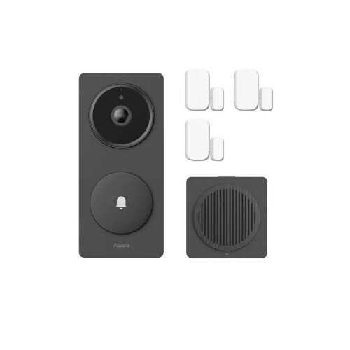 Aqara Doorbell Camera Hub G410 with 3 Door and Window Sensor - Gray