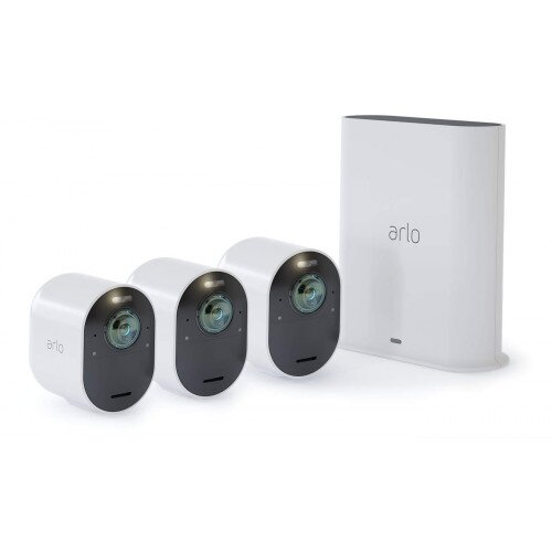 Arlo Ultra 4K UHD Wire Free Security System - 3 Camera Kit - White