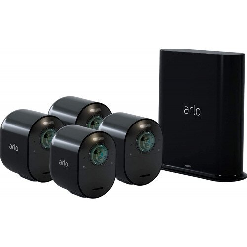 Arlo Ultra 4K UHD Wire Free Security System - 4 Camera Kit - Black