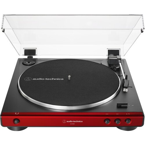 Audio-Technica AT-LP60X Fully Automatic Belt-Drive Turntable - Red/Black