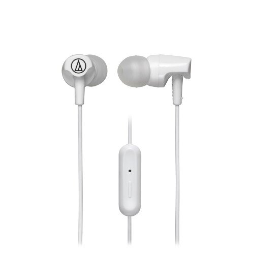 Audio-Technica ATH-CLR100iS SonicFuel In-Ear Headphones with In-line Mic & Control - White