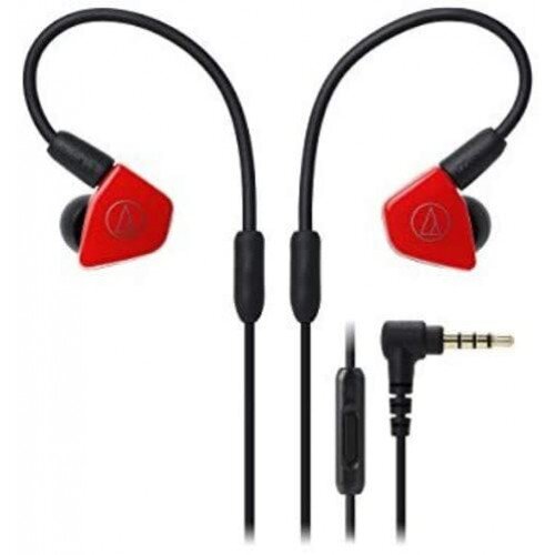 Audio-Technica ATH-LS50iS In-Ear Headphones with In-line Mic & Control - Red