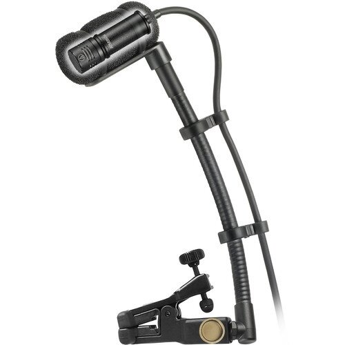 Audio-Technica ATM350UcW Cardioid Condenser Clip-on Instrument Microphone with Universal Mounting System