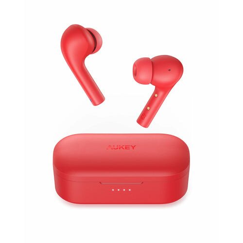 AUKEY Move Compact II Wireless Earbuds 3D Surround Sound - Red
