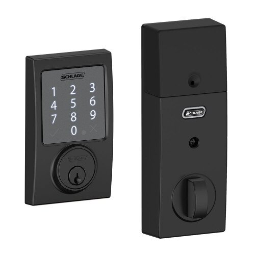 Schlage Sense Smart Deadbolt with Century Trim - Matte Black
