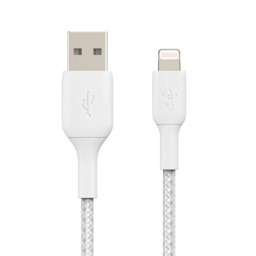 Belkin Boost Charge Braided Lightning to USB-A Cable - 3.0 - Meters - White