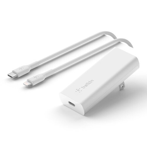 Belkin BOOST CHARGE PRO 20W USB-C PD GaN + USB-C to Lightning Cable Wall Charger