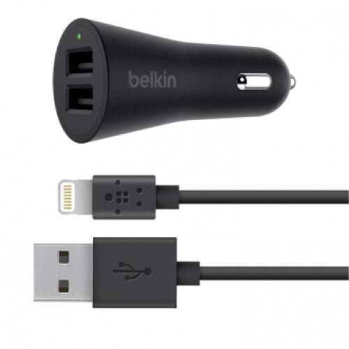 Belkin BOOST UP 2-Port Car Charger + USB-A to Lightning Cable