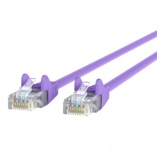 Belkin CAT5e Ethernet Patch Cable Snagless, RJ45, M/M - Purple - 10.0 - Feet