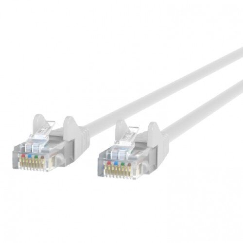 Belkin CAT5e Ethernet Patch Cable Snagless, RJ45, M/M - White - 3.0 - Feet