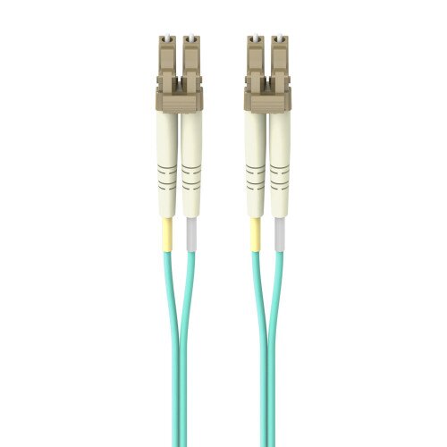 Belkin Fiber Optic Cable 10GB/100GB Aqua Multimode LC/LC Duplex 50/125 OM4 - 3.0 - Meters - 2