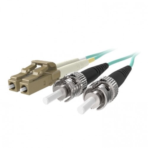 Belkin Fiber Optic Cable; 10GB Aqua Multimode LC/ST Duplex, 50/125 OM3 - 5.0 - Meters