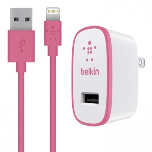 Belkin Home Charger with Lightning Cable (10 Watt/2.1 Amp) - Pink