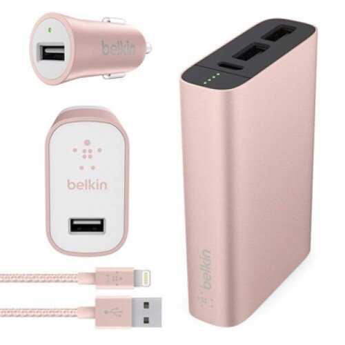 Belkin MIXIT Metallic Colormatch Charge Kit + Cable - Rose Gold