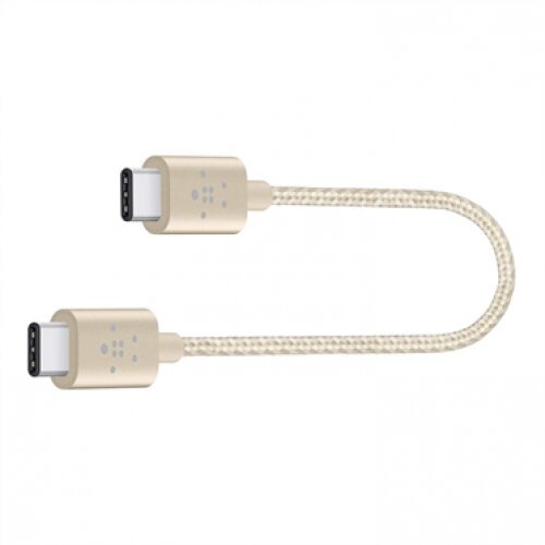 Belkin MIXIT Metallic USB-C to USB-C Charge Cable (Also Known as USB Type C) - Gold - 6.0 - Inches
