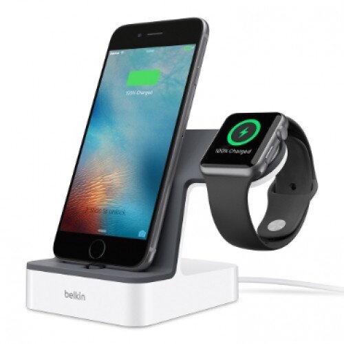 Belkin PowerHouse Charge Dock for Apple Watch + iPhone - White